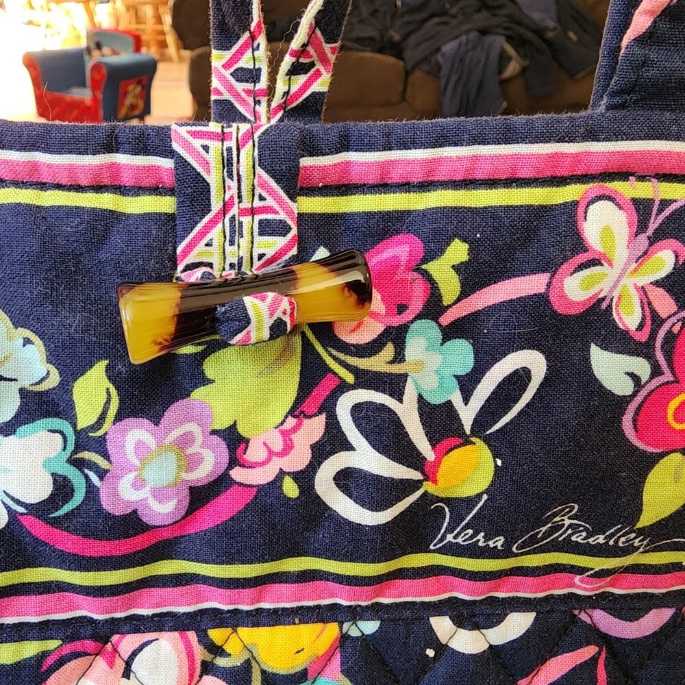 Vera Bradley Floral Ribbons Tote Bag - Picture 8 of 15